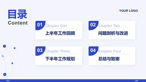 蓝色通用年中个人总结述职报告PPT模板