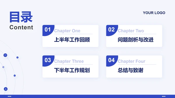 蓝色通用年中个人总结述职报告PPT模板