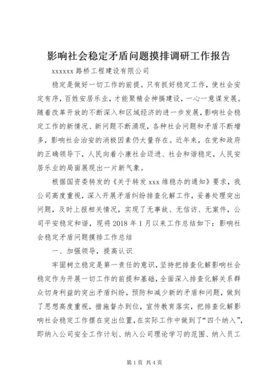 影响社会稳定矛盾问题摸排调研工作报告 (2).docx