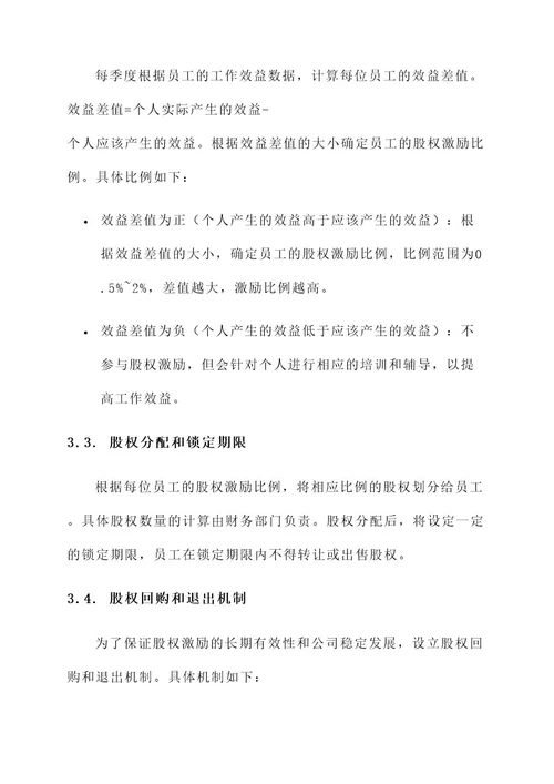 公司效益差股权激励方案