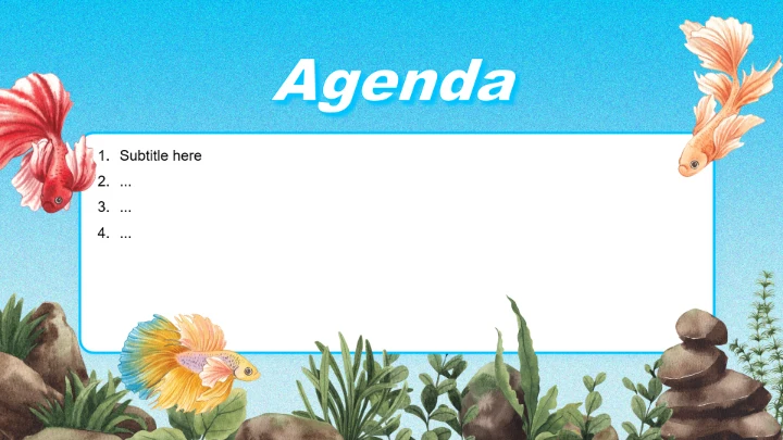 蓝色插画风海底世界PPT主题