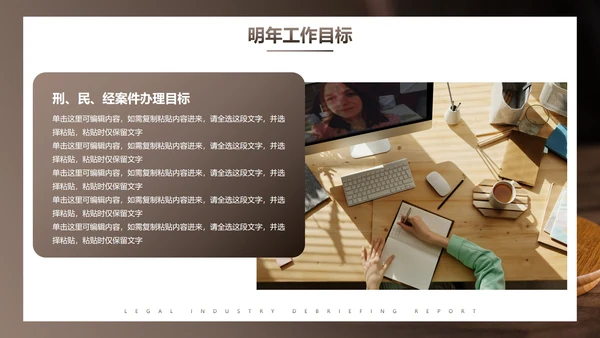 实景棕色商务法律行业述职报告PPT模板