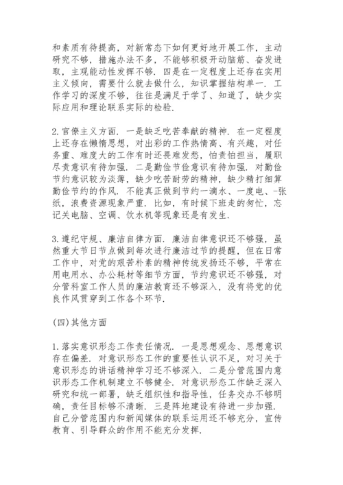 乡镇班子个人民主生活会发言材料.docx