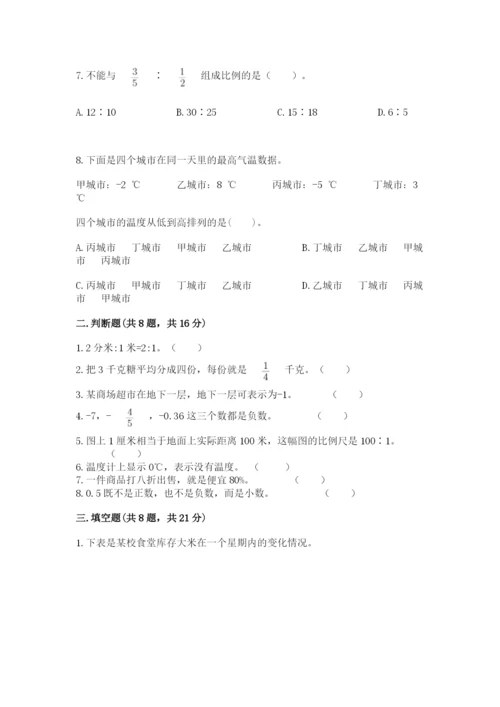 冀教版六年级下册期末真题卷及参考答案（达标题）.docx