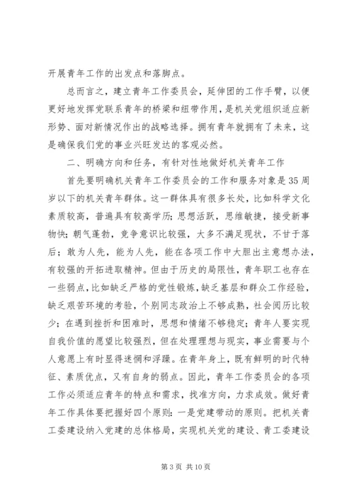 市直机关青年工作委员会成立大会讲话.docx