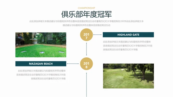 高尔夫会所休闲运动俱乐部宣传PPT模板