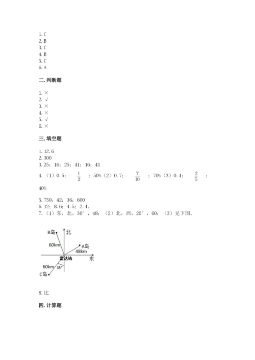 六年级数学上册期末考试卷含答案（名师推荐）.docx