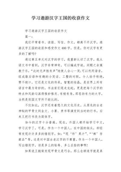 学习遨游汉字王国的收获作文.docx