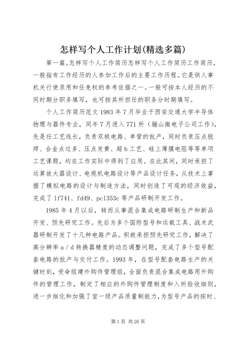 怎样写个人工作计划(精选多篇) (2).docx