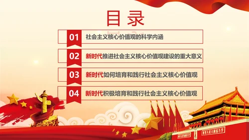 新时代培育社会主义核心价值观PPT模板