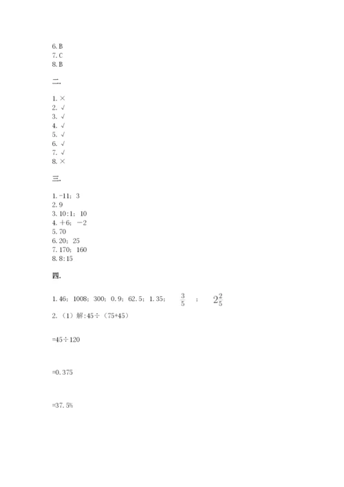 人教版六年级数学小升初试卷带答案（综合题）.docx