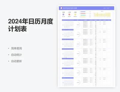 2024年日历月度计划表