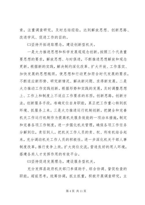 县政府机关文明单位创建工作情况自查报告.docx