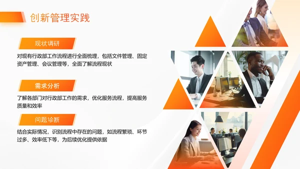 橙色商务风行政部年终总结汇报PPT