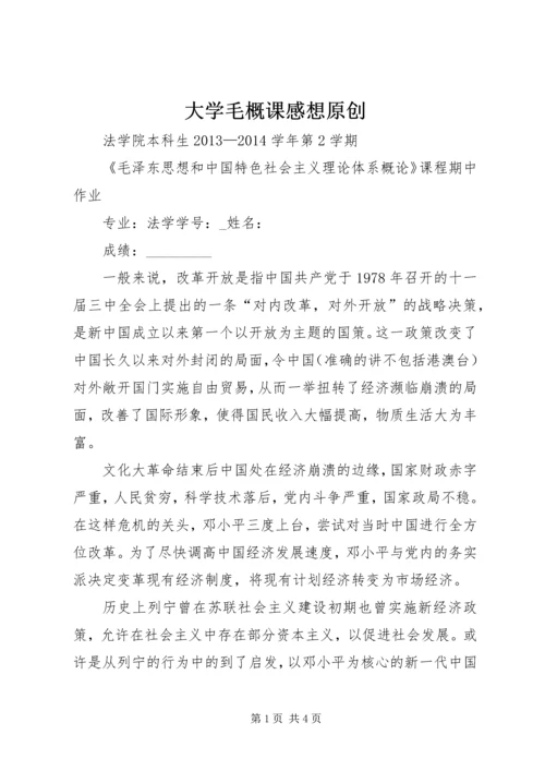 大学毛概课感想原创.docx