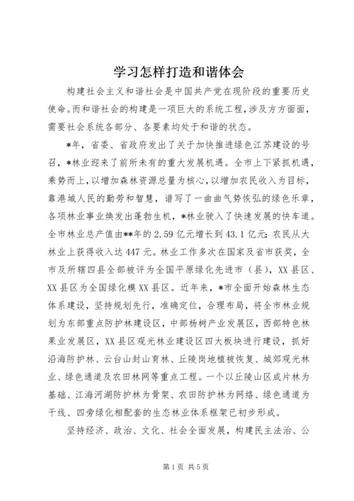 学习怎样打造和谐体会.docx