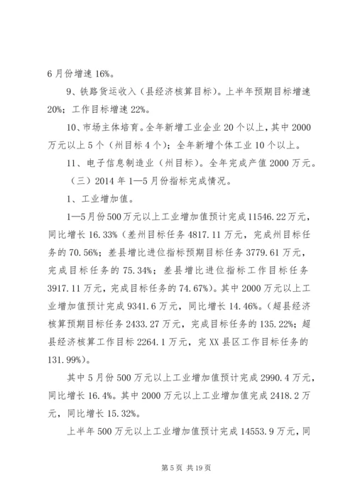 县工业信息化局有关工作情况汇报.docx