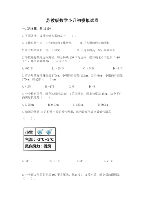 苏教版数学小升初模拟试卷及参考答案（研优卷）.docx