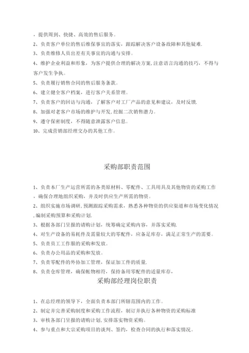 机械厂部门与岗位职责标准.docx