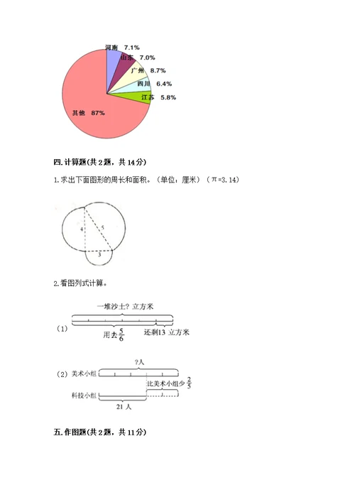 2022秋六年级上册数学期末测附答案【满分必刷】