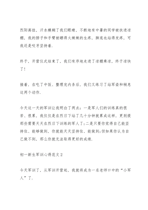 初一新生军训心得范文.docx