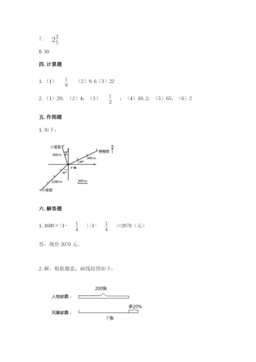 小学数学六年级上册期末卷附参考答案（研优卷）.docx