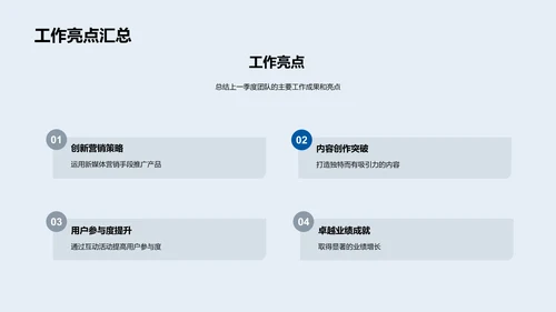 新媒体季度报告PPT模板