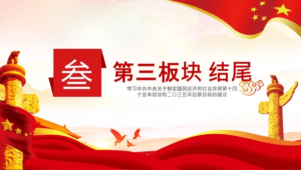 学习第十四个五年规划和2035年远景目标要点解读PPT模板