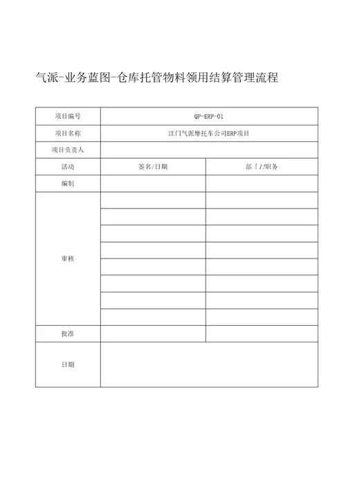 10.仓库领用结算管理气派适用于托管物料领用流程