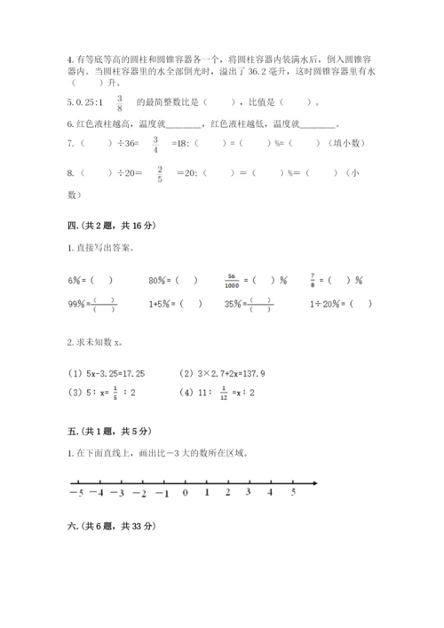 苏教版六年级数学小升初试卷及完整答案（典优）.docx