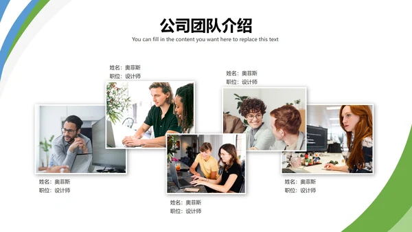 商务公司团队人物介绍PPT模板