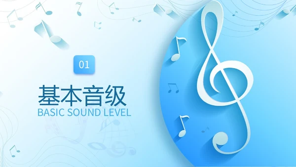简约浅蓝色音乐课堂的节奏训练音乐PPT课件