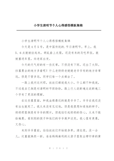 小学生清明节个人心得感悟模板集锦.docx