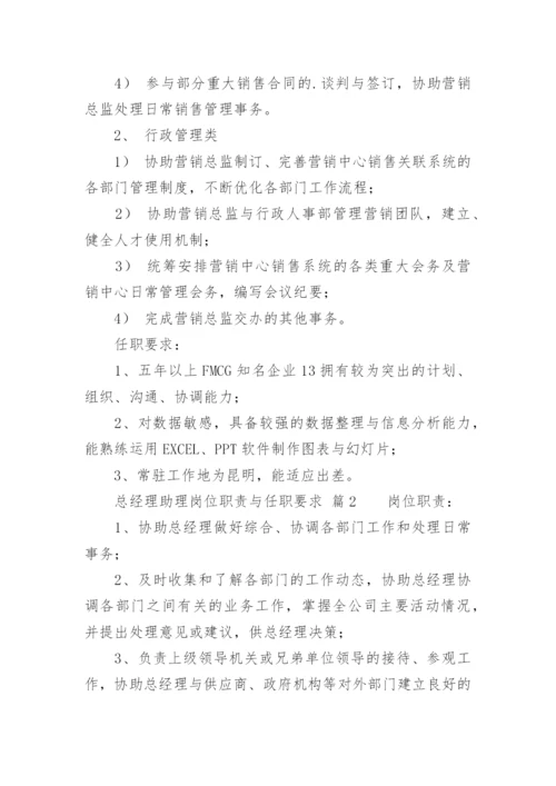 总经理助理岗位职责与任职要求.docx