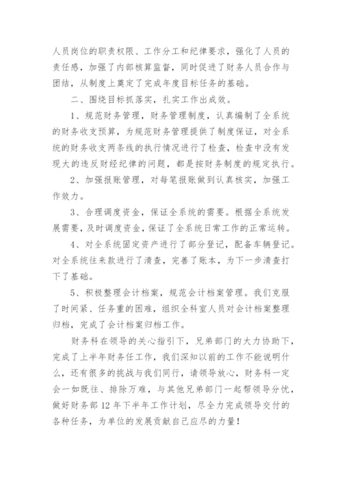 财务半年工作总结.docx