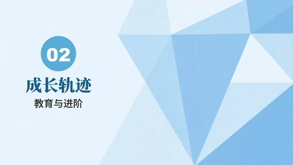 蓝色几何简约风大学生个人简历PPT模板