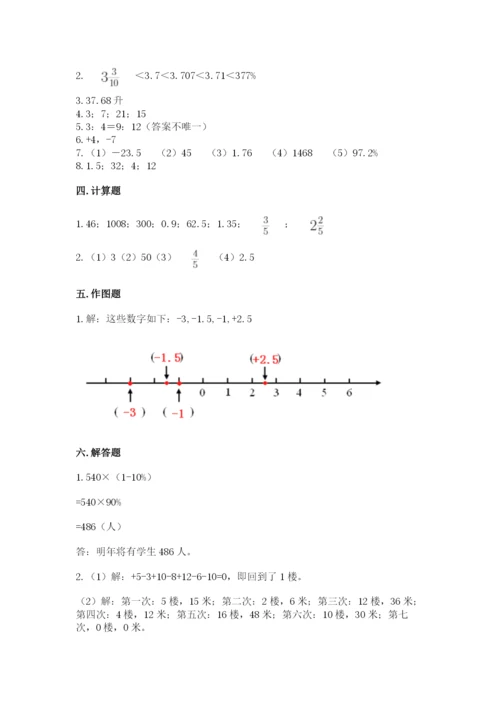 人教版六年级下册数学期末测试卷带答案（模拟题）.docx