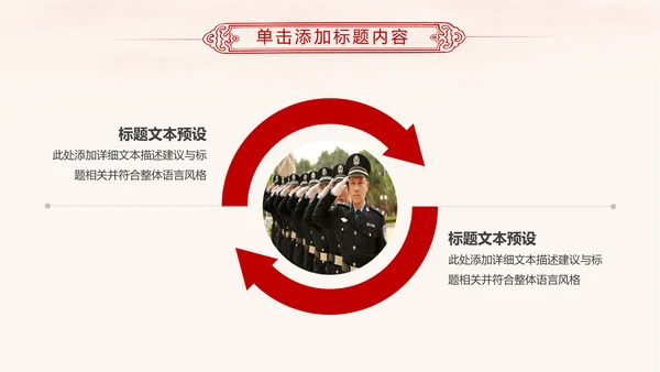 红色庄严大气公安警察工作汇报PPT模板