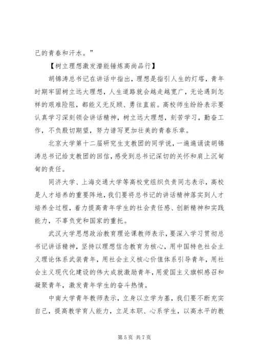 学习五四讲话精神思想汇报 (4).docx