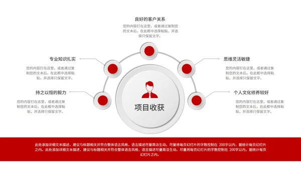 红色极简微立体总结汇报PPT模板