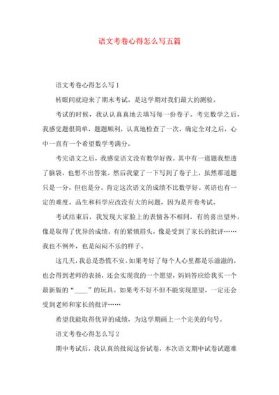 语文考卷心得怎么写五篇.docx