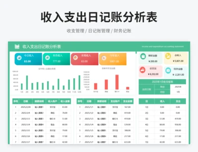 收入支出日记账分析表