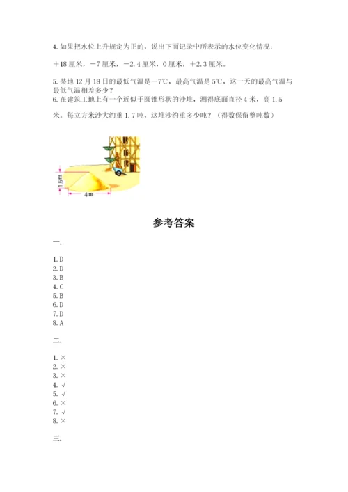 浙教版数学小升初模拟试卷附参考答案（实用）.docx