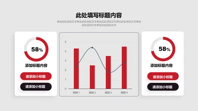 图表页-红色商务风3项环形图组合图示