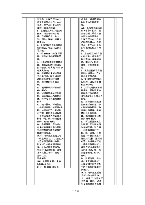 设备投标产品技术规格响应表