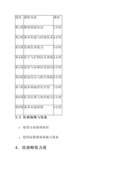 排球培训策划案