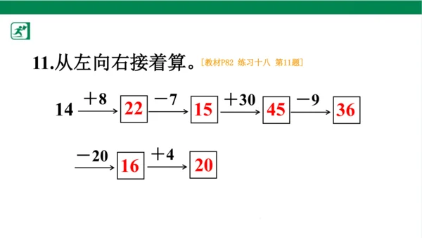 人教版（2023春）数学一年级下册6 100以内的加法和减法（一） 练习十八课件（共21张PPT)