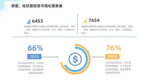 通用多彩饼图柱状图信息可视化图表集PPT
