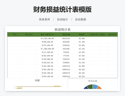 财务损益统计表模版