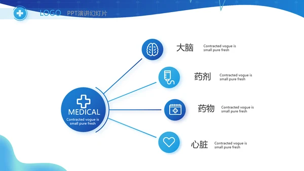 蓝色医疗医学临床合理用药动态PPT模板